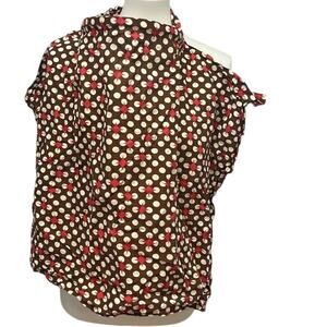 Udder Cover for Nursing Mothers Brown Polka Dot 100% Cotton Ties At Neck